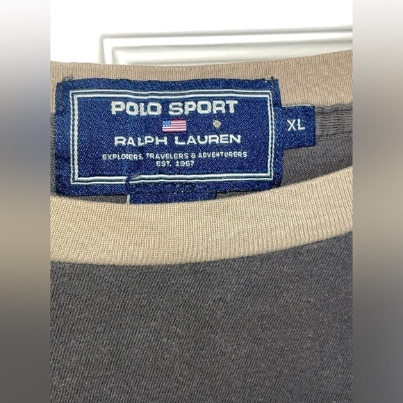 Vintage 90s Polo Sport Shirt Mens XL Ralph Lauren Made In USA Cotton Gray‌‌ - Picture 7 of 10